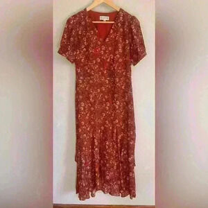 Nanette Lepore Floral Puff Sleeve Wrap Dressin Sierra Size 4 Vintage Inspired
